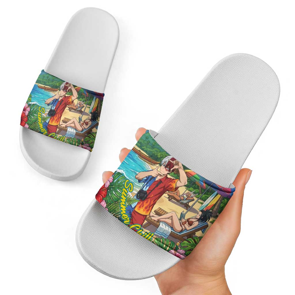 Shoto Todoroki Summer Chill Slide Sandals Tropical Anime Leisure Scene
