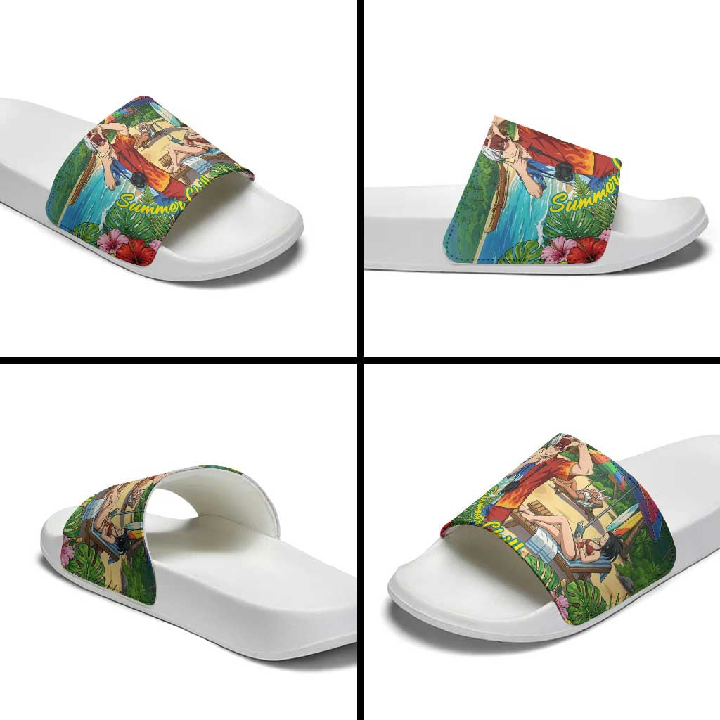 Shoto Todoroki Summer Chill Slide Sandals Tropical Anime Leisure Scene