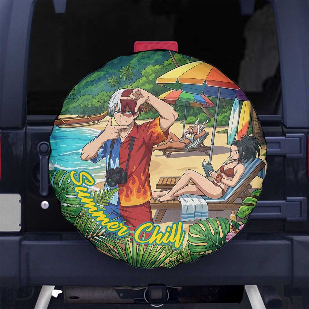 Shoto Todoroki Summer Chill Spare Tire Cover Tropical Anime Leisure Scene