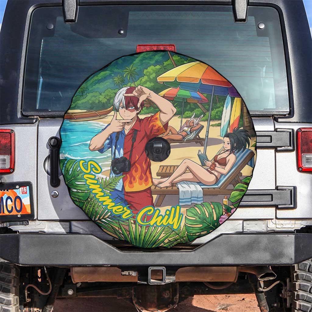 Shoto Todoroki Summer Chill Spare Tire Cover Tropical Anime Leisure Scene