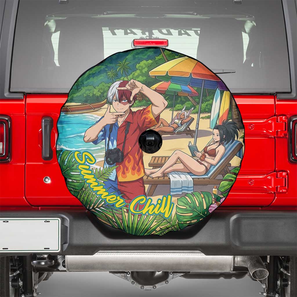 Shoto Todoroki Summer Chill Spare Tire Cover Tropical Anime Leisure Scene