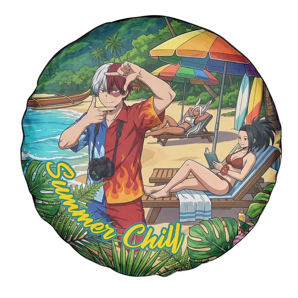 Shoto Todoroki Summer Chill Spare Tire Cover Tropical Anime Leisure Scene
