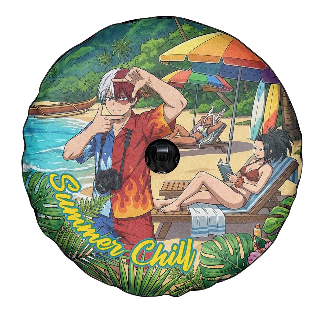 Shoto Todoroki Summer Chill Spare Tire Cover Tropical Anime Leisure Scene