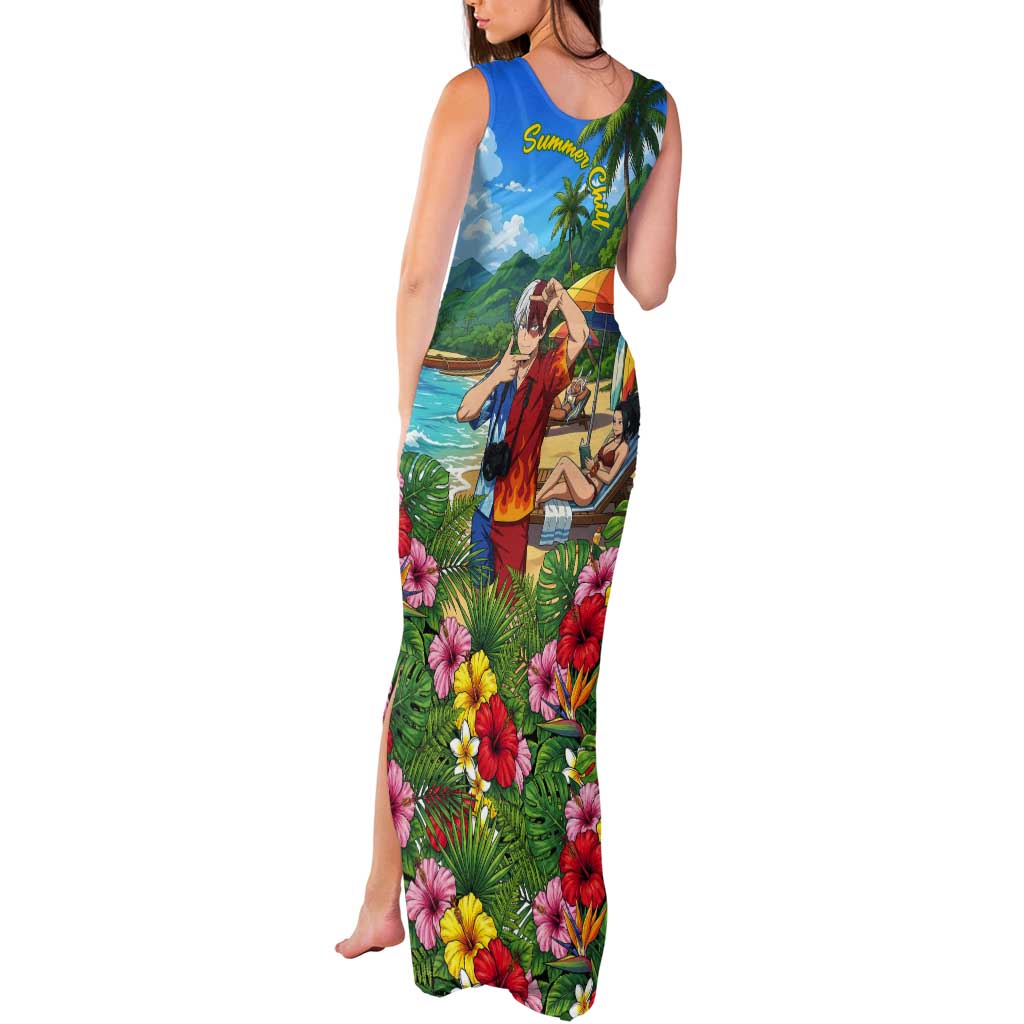 Shoto Todoroki Summer Chill Tank Maxi Dress Tropical Anime Leisure Scene