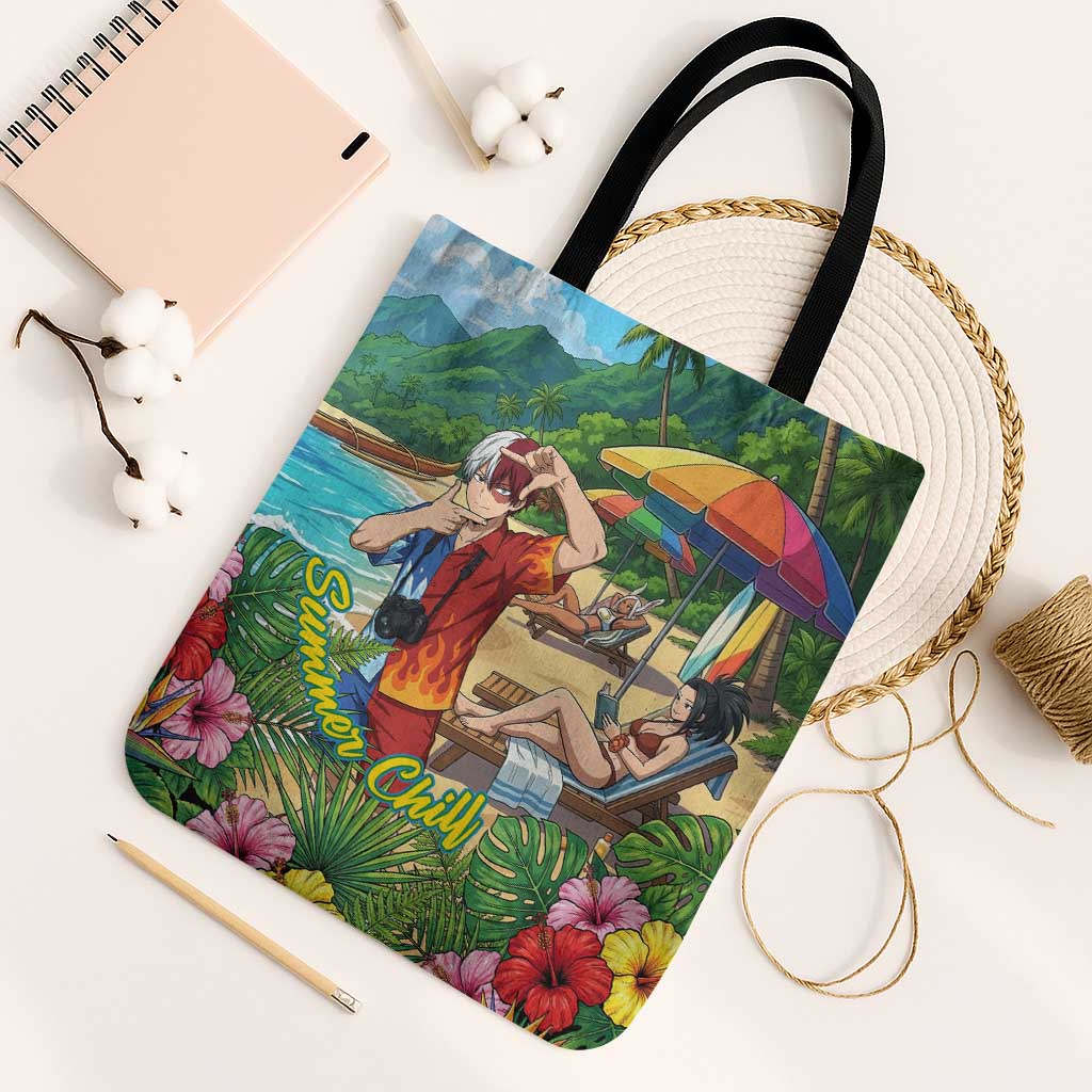 Shoto Todoroki Summer Chill Tote Bag Tropical Anime Leisure Scene