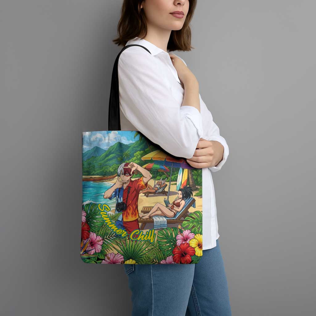 Shoto Todoroki Summer Chill Tote Bag Tropical Anime Leisure Scene