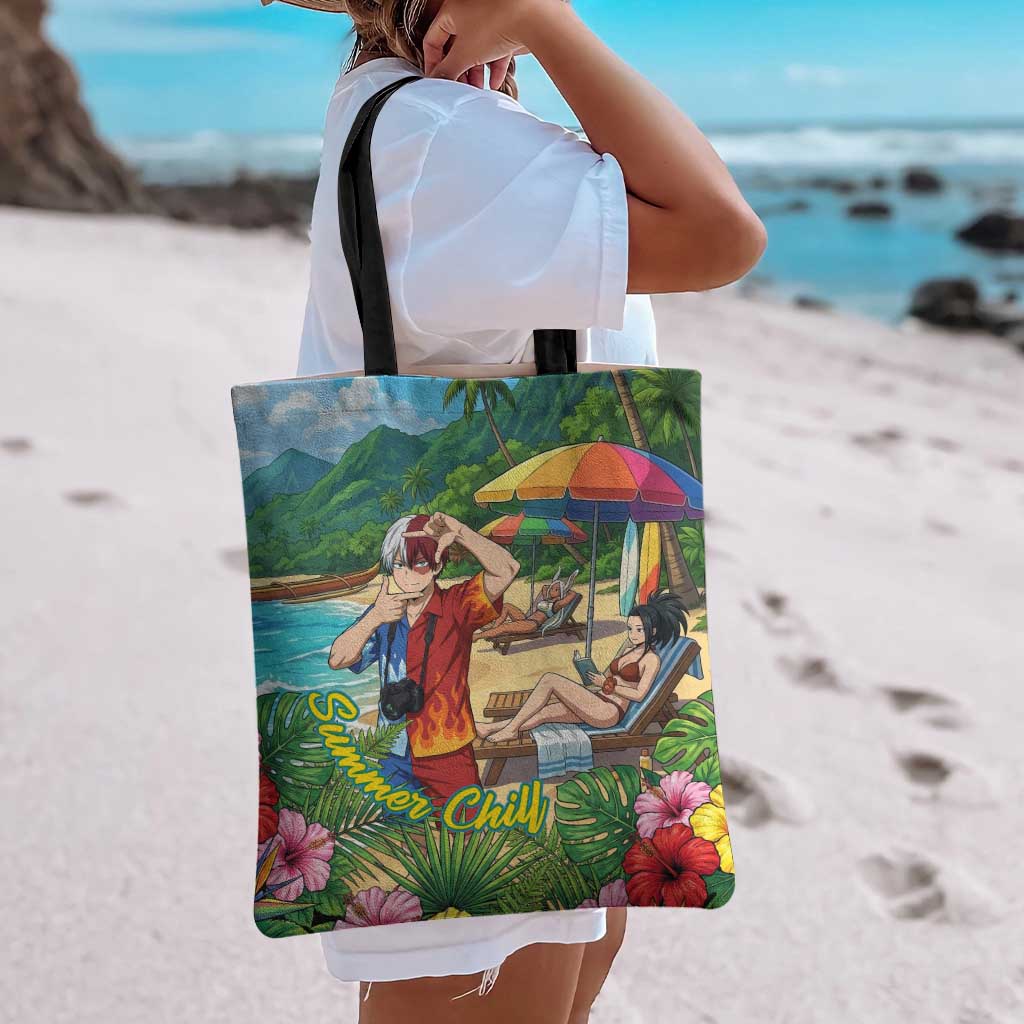 Shoto Todoroki Summer Chill Tote Bag Tropical Anime Leisure Scene