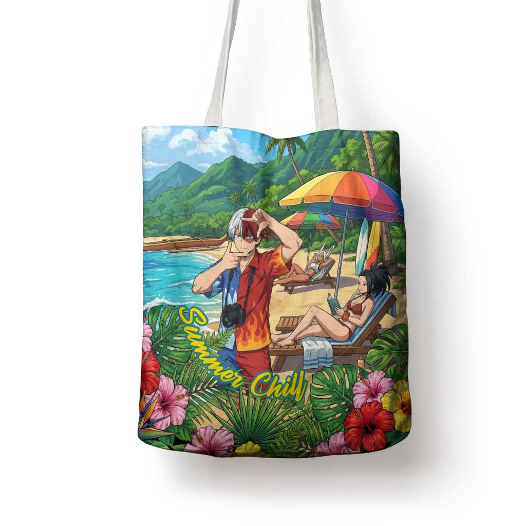 Shoto Todoroki Summer Chill Tote Bag Tropical Anime Leisure Scene