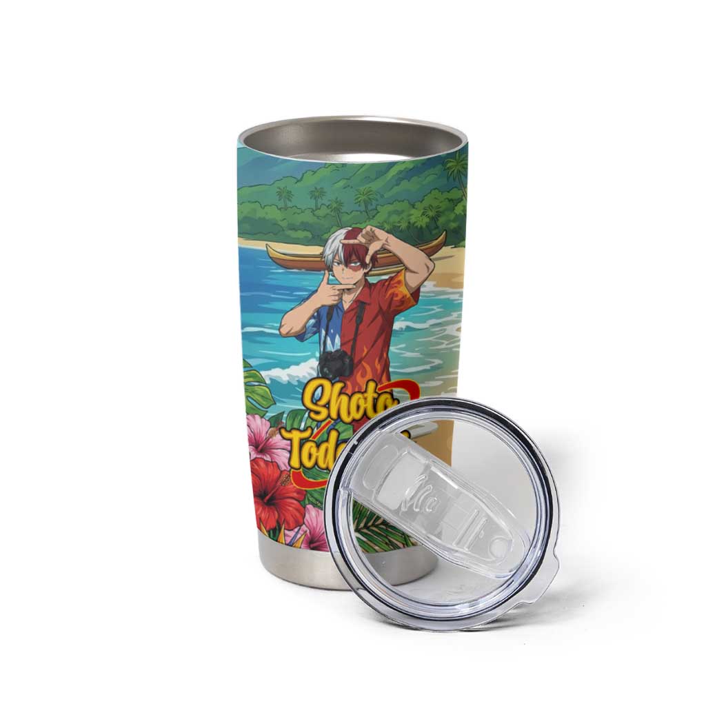 Shoto Todoroki Summer Chill Tumbler Cup Tropical Anime Leisure Scene