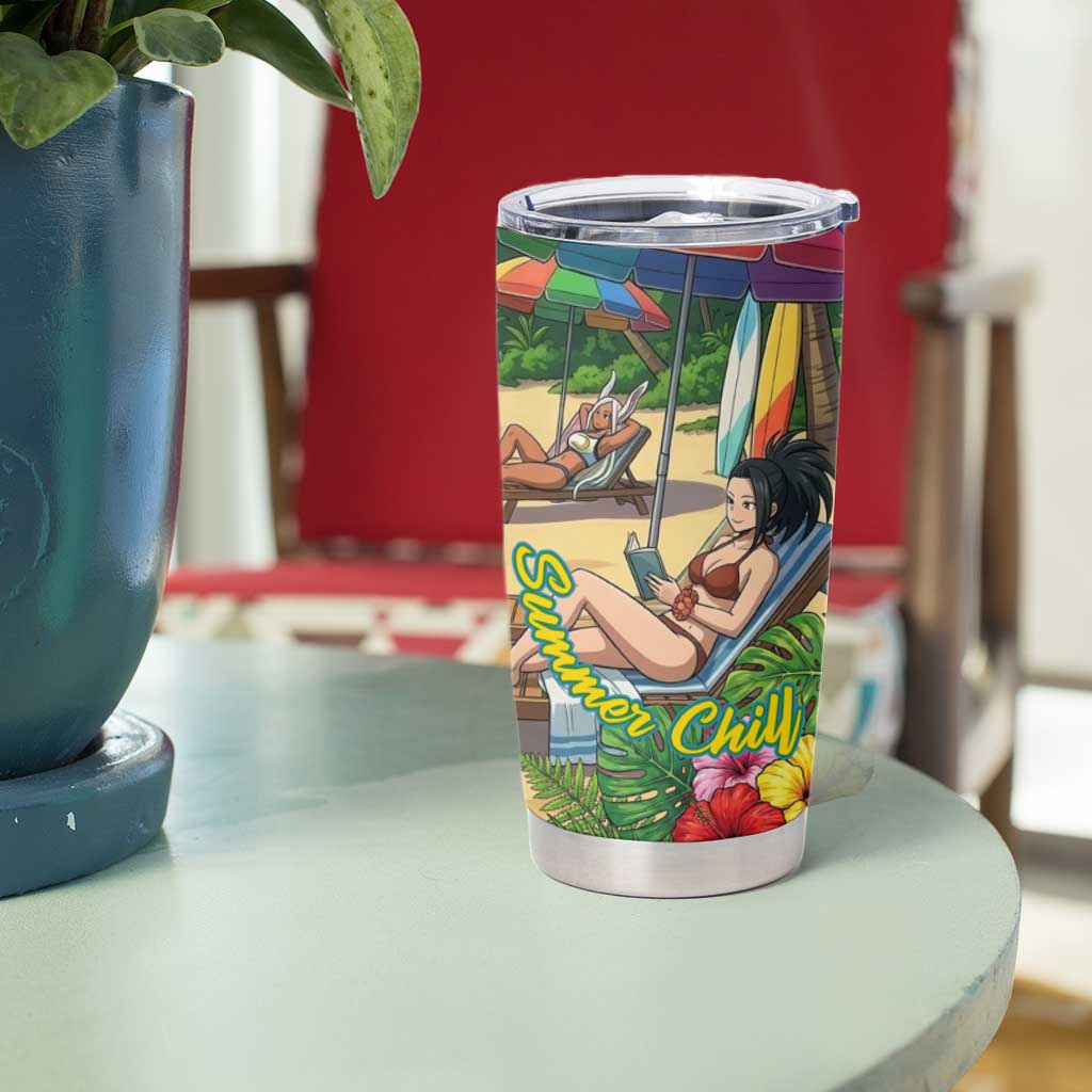 Shoto Todoroki Summer Chill Tumbler Cup Tropical Anime Leisure Scene