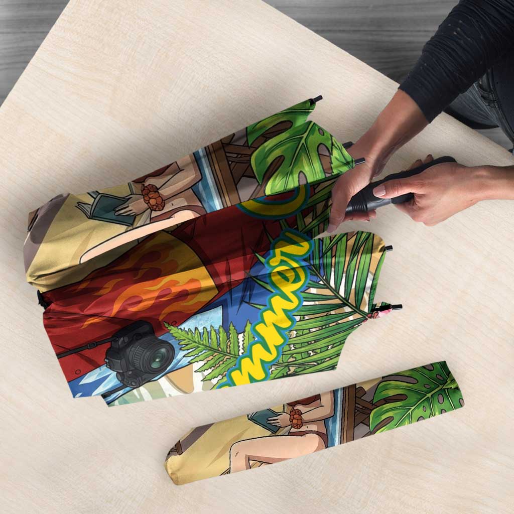 Shoto Todoroki Summer Chill Umbrella Tropical Anime Leisure Scene