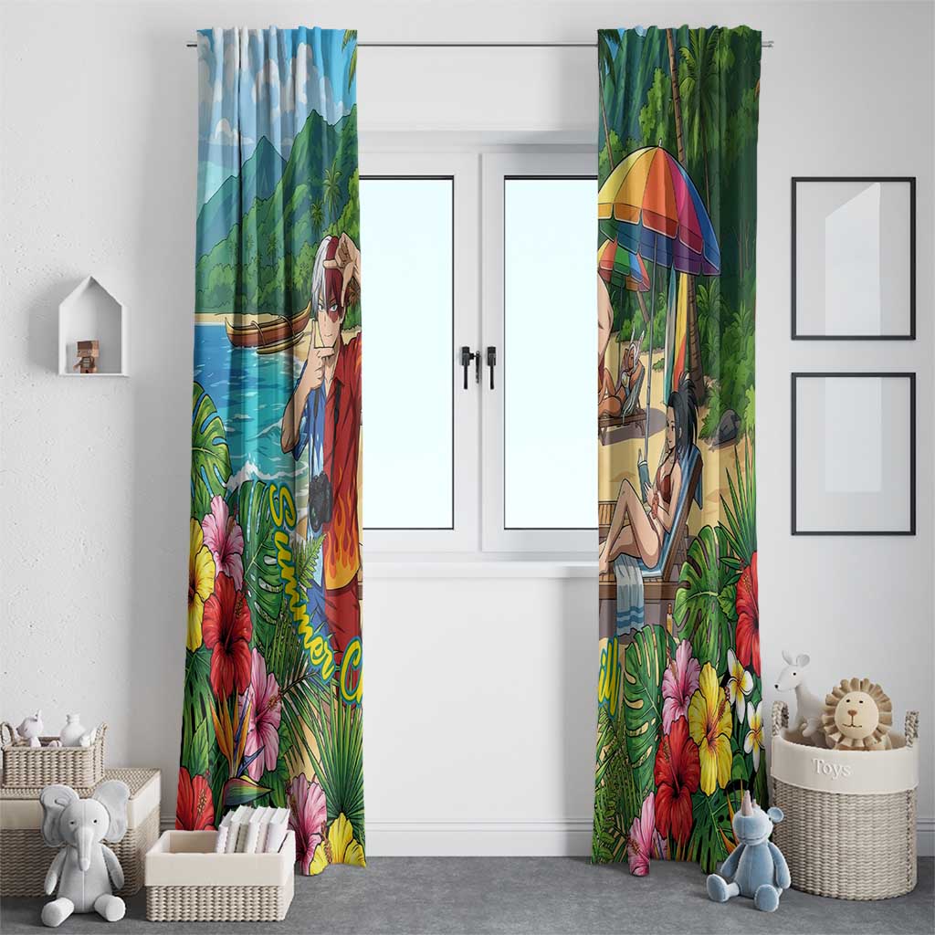 Shoto Todoroki Summer Chill Window Curtain Tropical Anime Leisure Scene