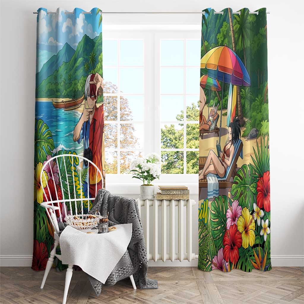Shoto Todoroki Summer Chill Window Curtain Tropical Anime Leisure Scene