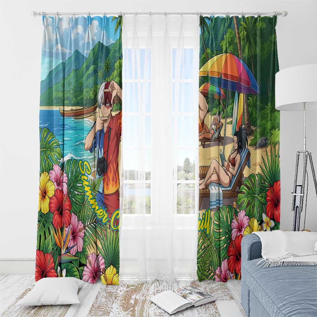 Shoto Todoroki Summer Chill Window Curtain Tropical Anime Leisure Scene
