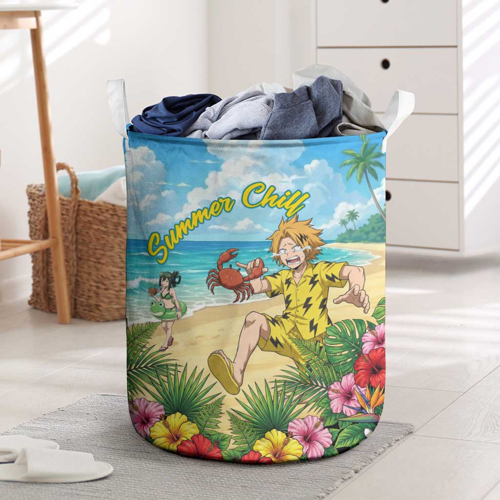 Denki Kaminari Summer Chill Laundry Basket Tropical Anime Comedy Scene
