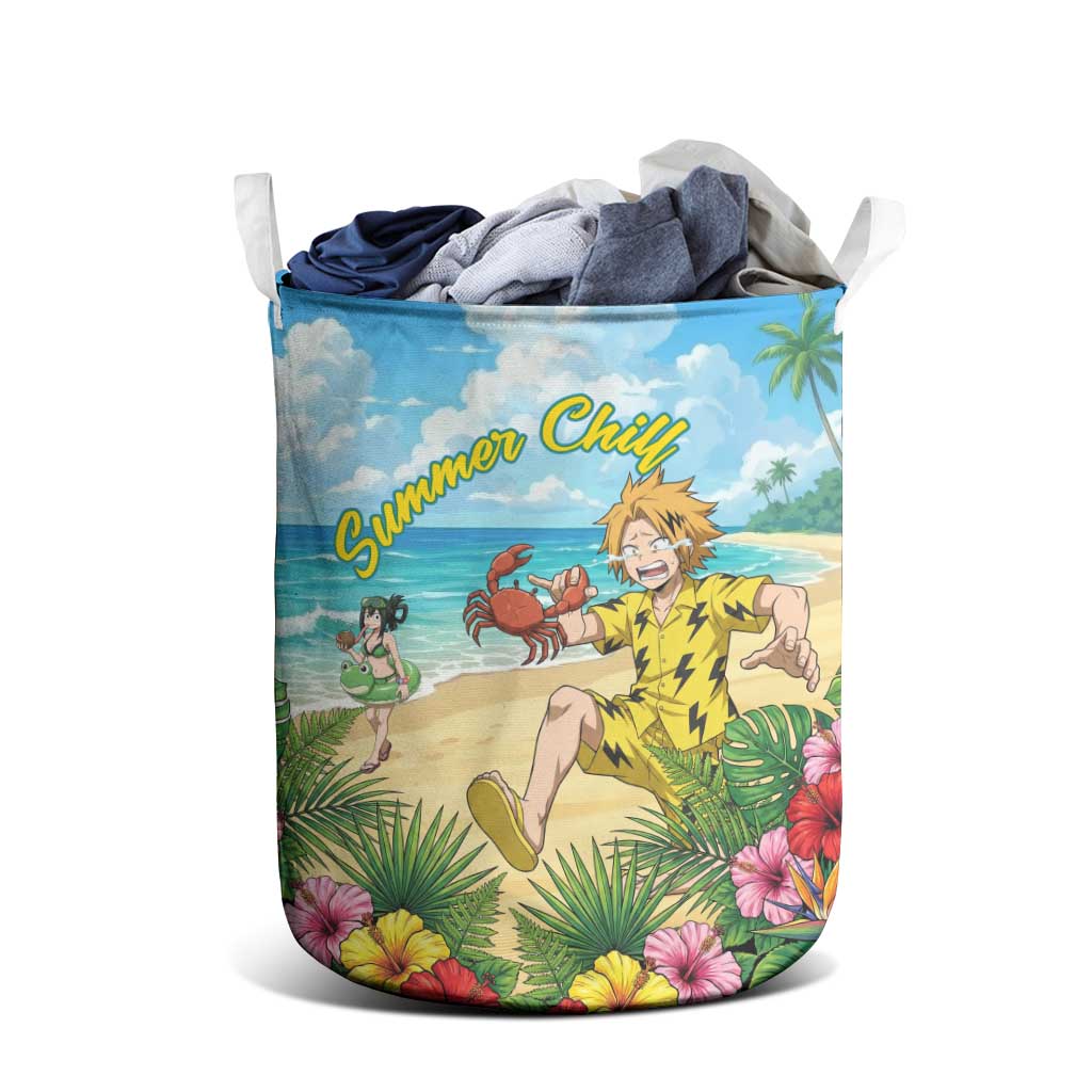Denki Kaminari Summer Chill Laundry Basket Tropical Anime Comedy Scene