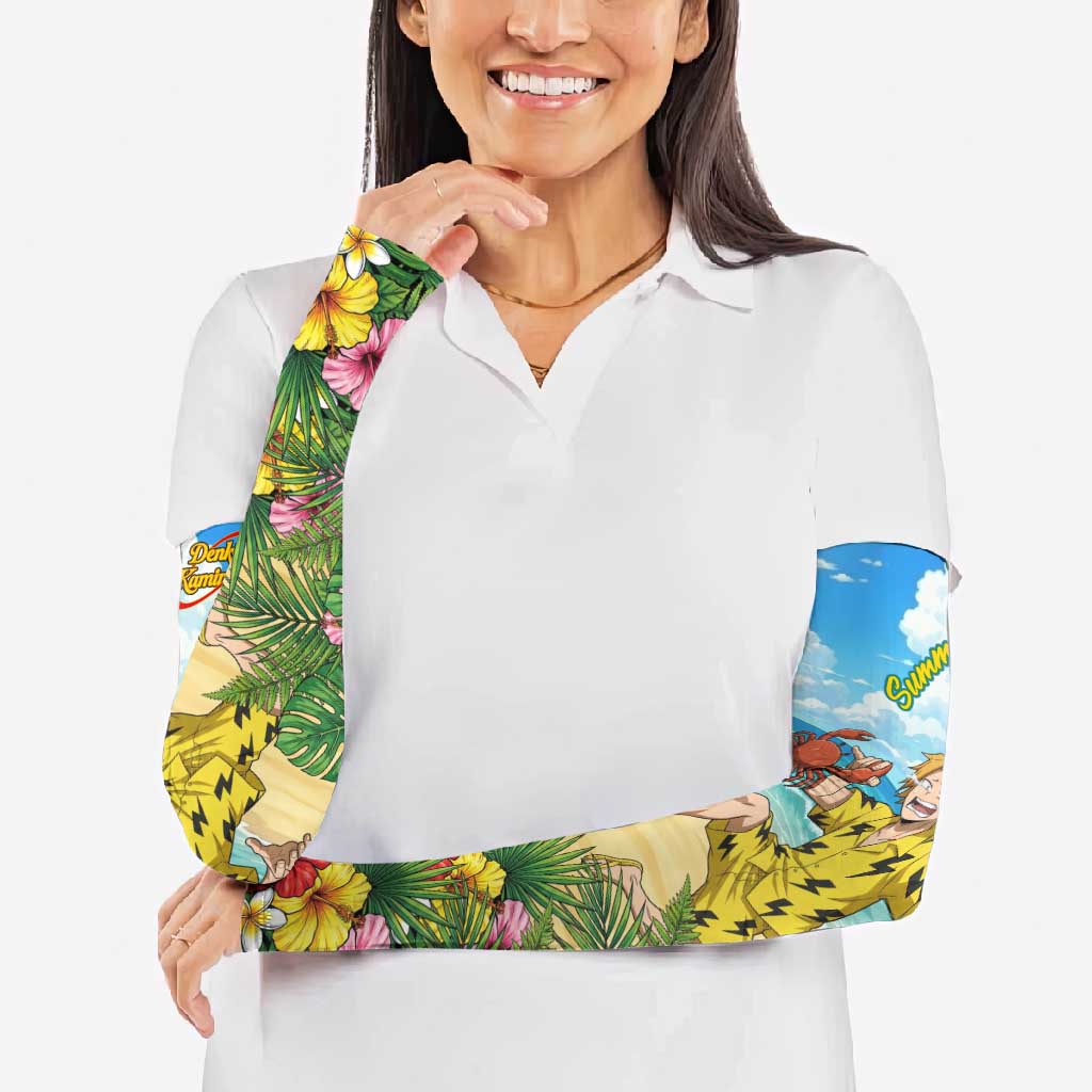 Denki Kaminari Summer Chill Arm Sleeves Tropical Anime Comedy Scene