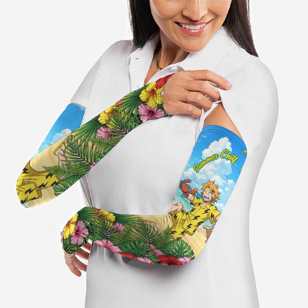 Denki Kaminari Summer Chill Arm Sleeves Tropical Anime Comedy Scene