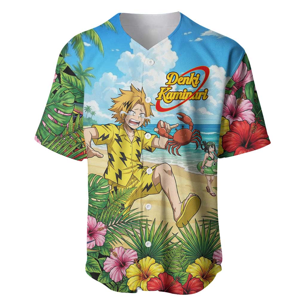 Denki Kaminari Summer Chill Baseball Jersey Tropical Anime Comedy Scene