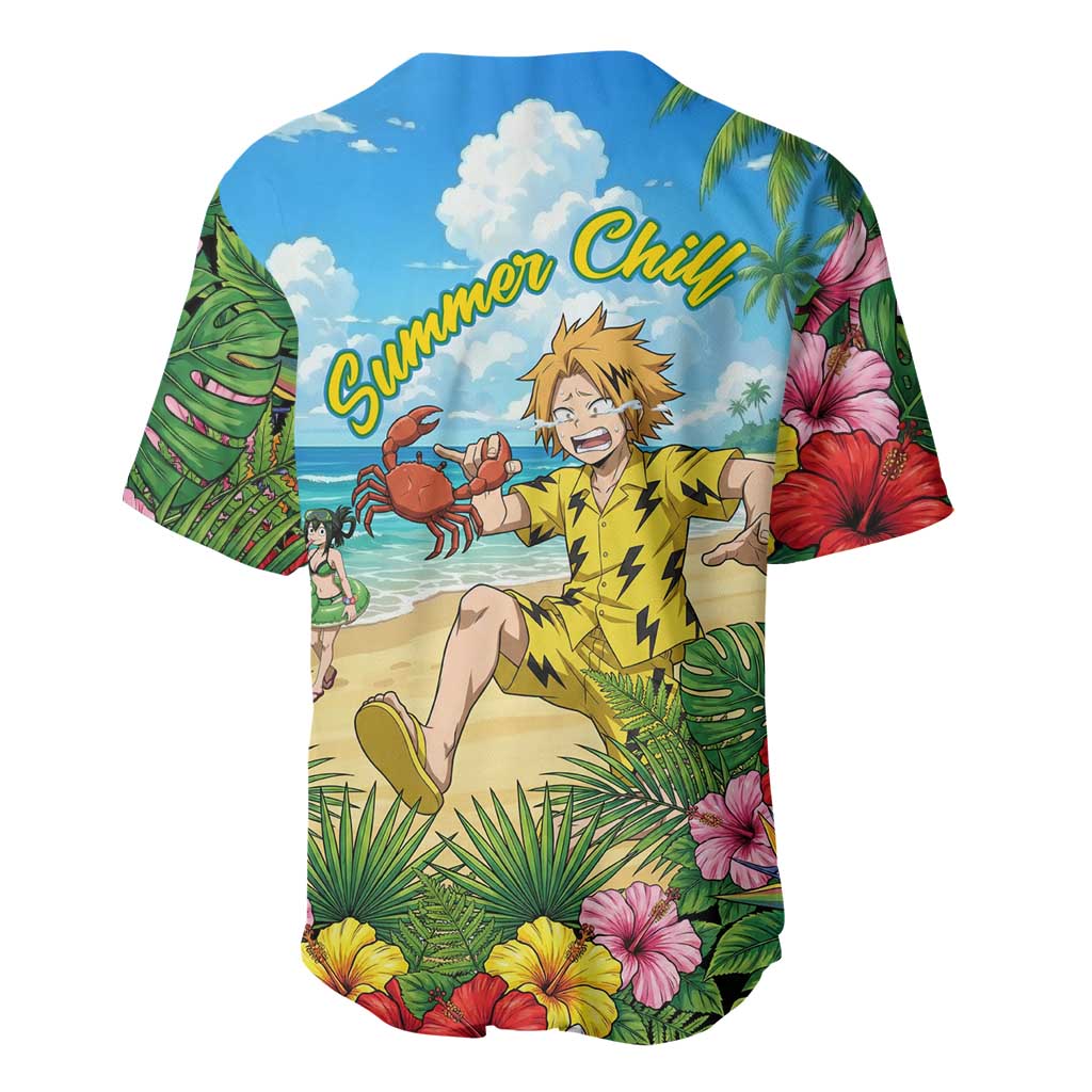 Denki Kaminari Summer Chill Baseball Jersey Tropical Anime Comedy Scene