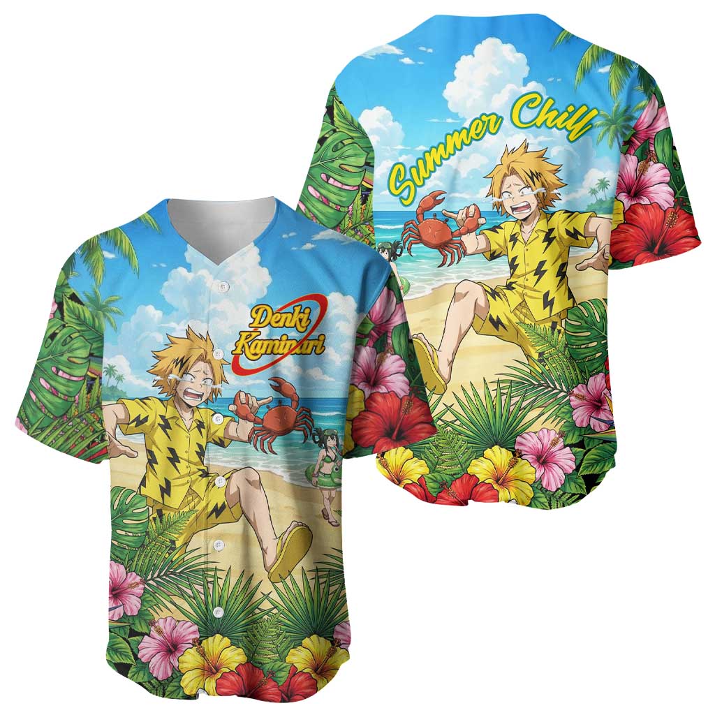 Denki Kaminari Summer Chill Baseball Jersey Tropical Anime Comedy Scene