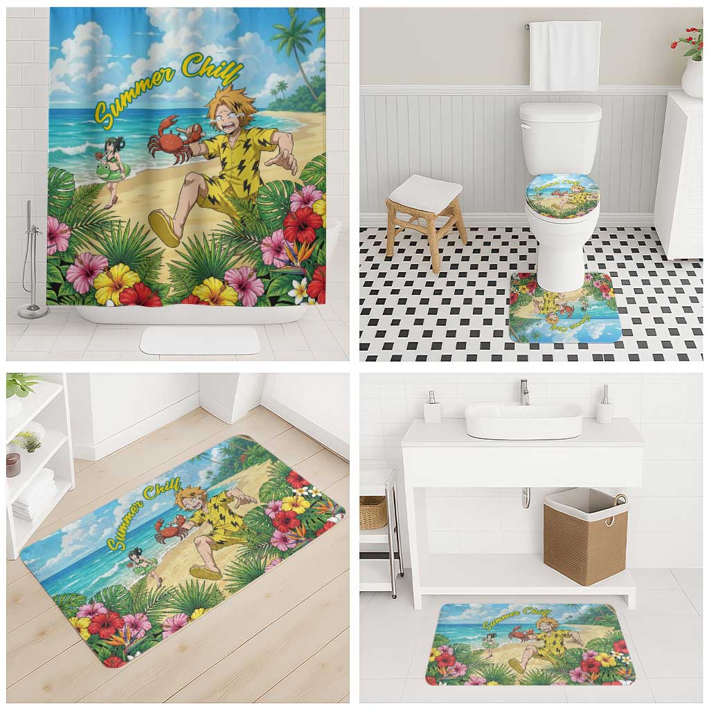Denki Kaminari Summer Chill Bathroom Set Tropical Anime Comedy Scene