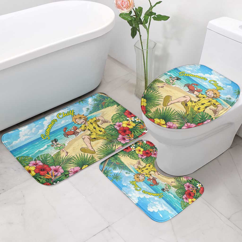 Denki Kaminari Summer Chill Bathroom Set Tropical Anime Comedy Scene