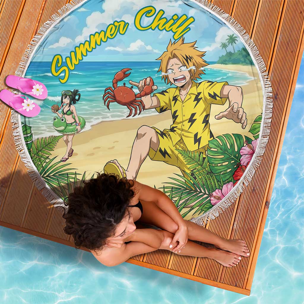 Denki Kaminari Summer Chill Beach Blanket Tropical Anime Comedy Scene