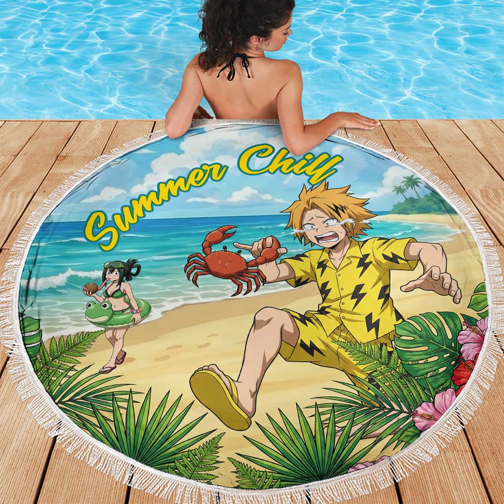Denki Kaminari Summer Chill Beach Blanket Tropical Anime Comedy Scene
