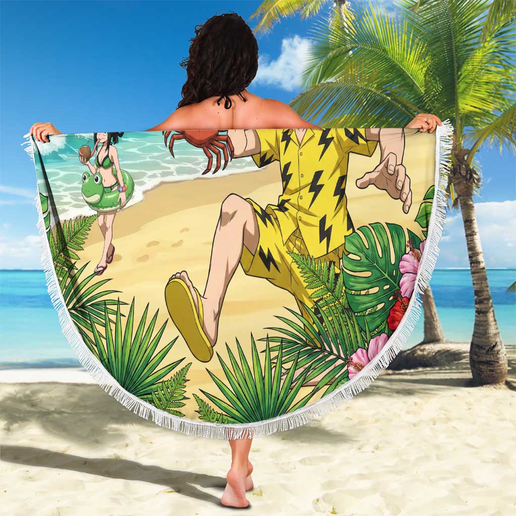 Denki Kaminari Summer Chill Beach Blanket Tropical Anime Comedy Scene