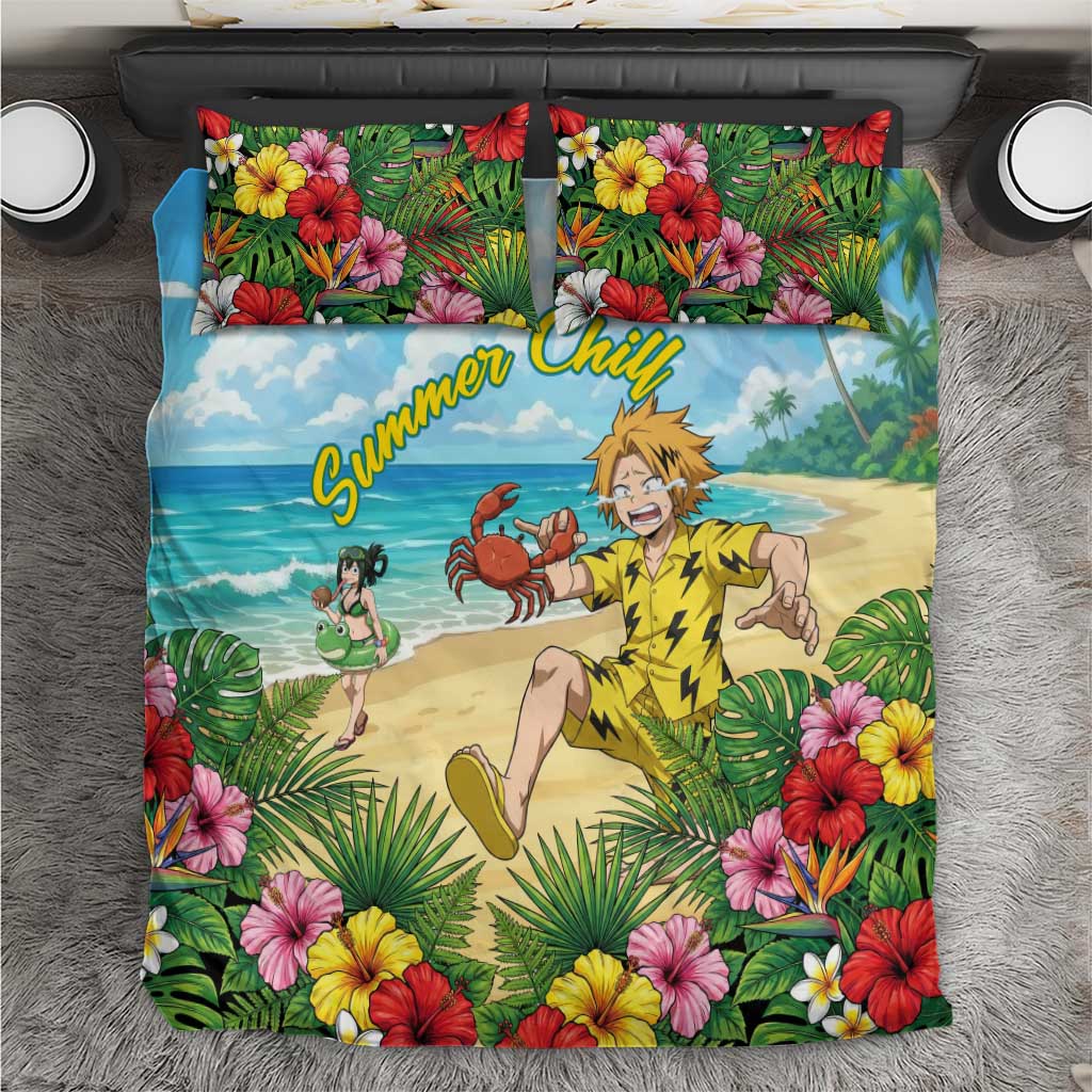 Denki Kaminari Summer Chill Bedding Set Tropical Anime Comedy Scene