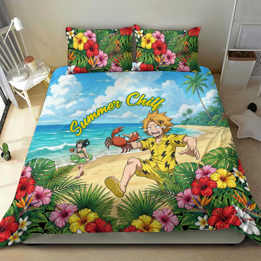 Denki Kaminari Summer Chill Bedding Set Tropical Anime Comedy Scene