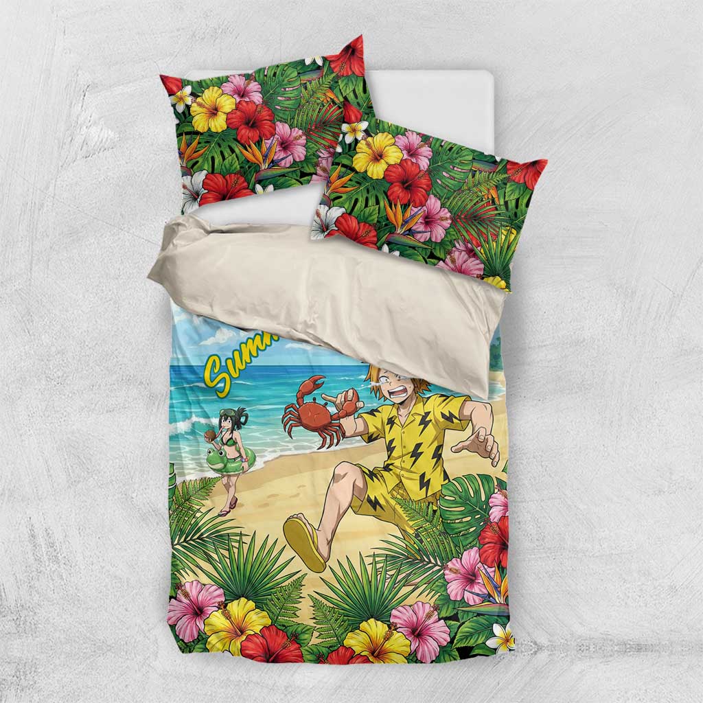 Denki Kaminari Summer Chill Bedding Set Tropical Anime Comedy Scene