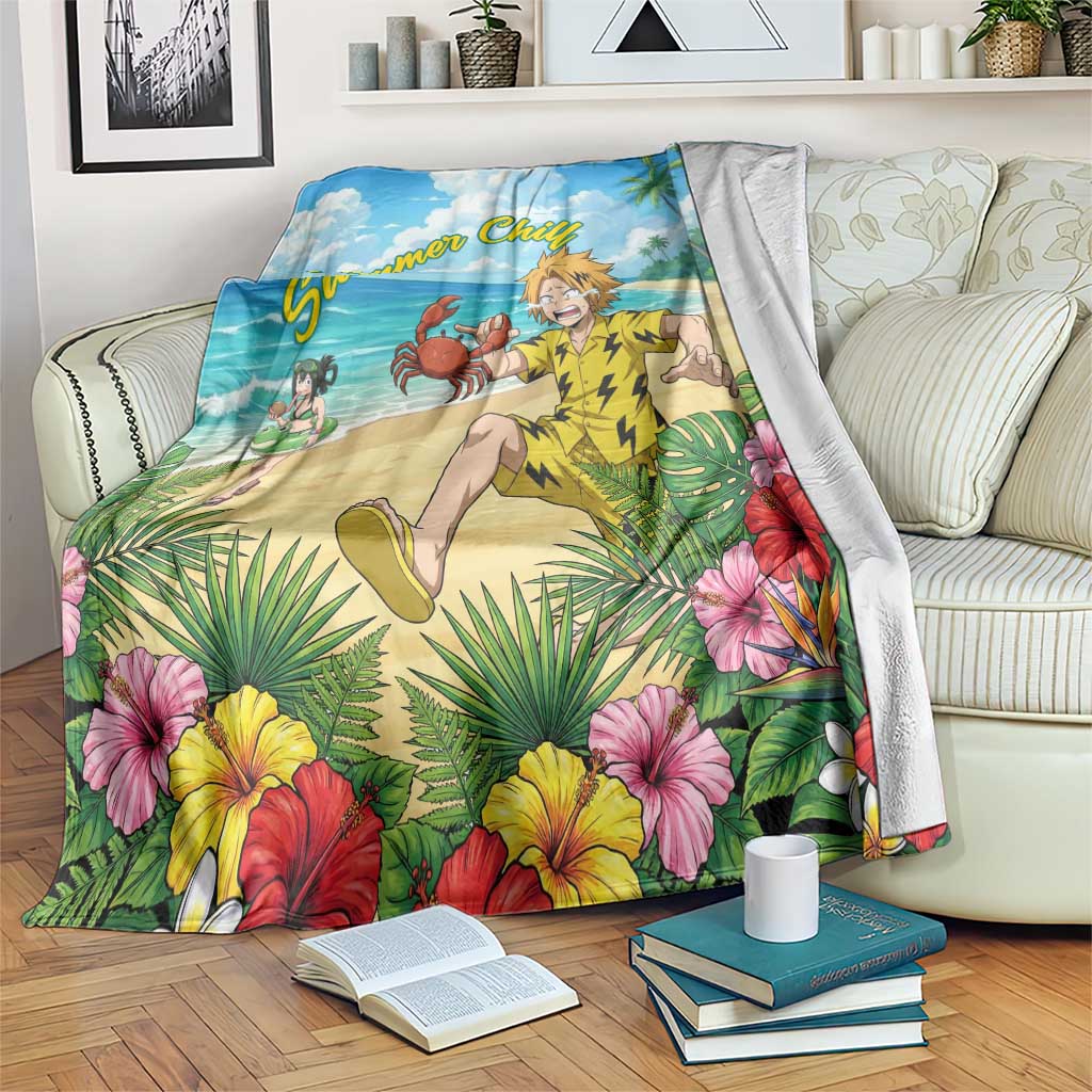 Denki Kaminari Summer Chill Blanket Tropical Anime Comedy Scene