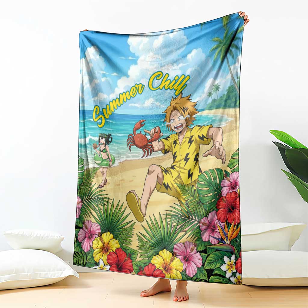 Denki Kaminari Summer Chill Blanket Tropical Anime Comedy Scene