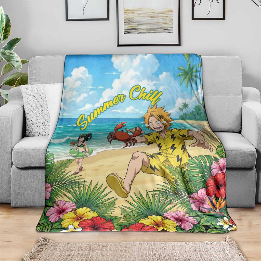 Denki Kaminari Summer Chill Blanket Tropical Anime Comedy Scene