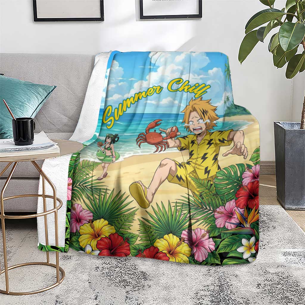 Denki Kaminari Summer Chill Blanket Tropical Anime Comedy Scene