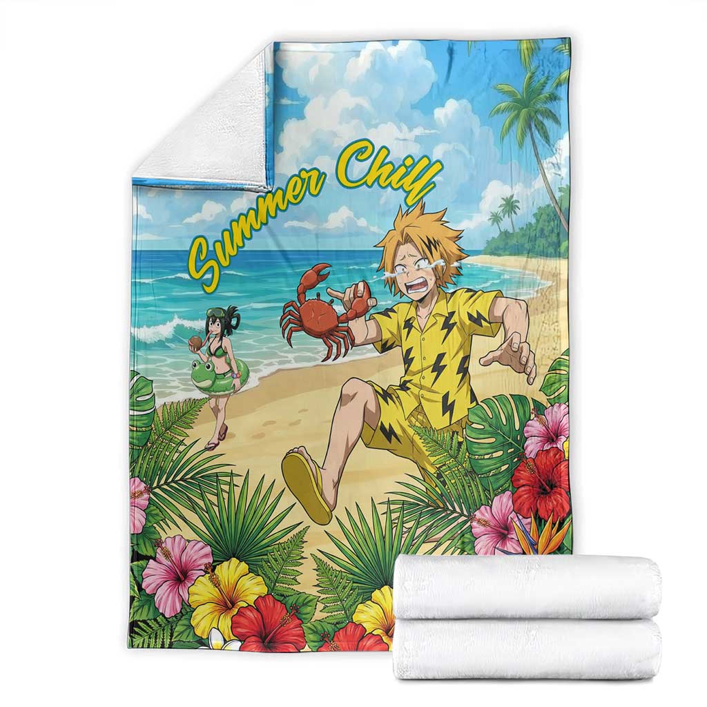 Denki Kaminari Summer Chill Blanket Tropical Anime Comedy Scene