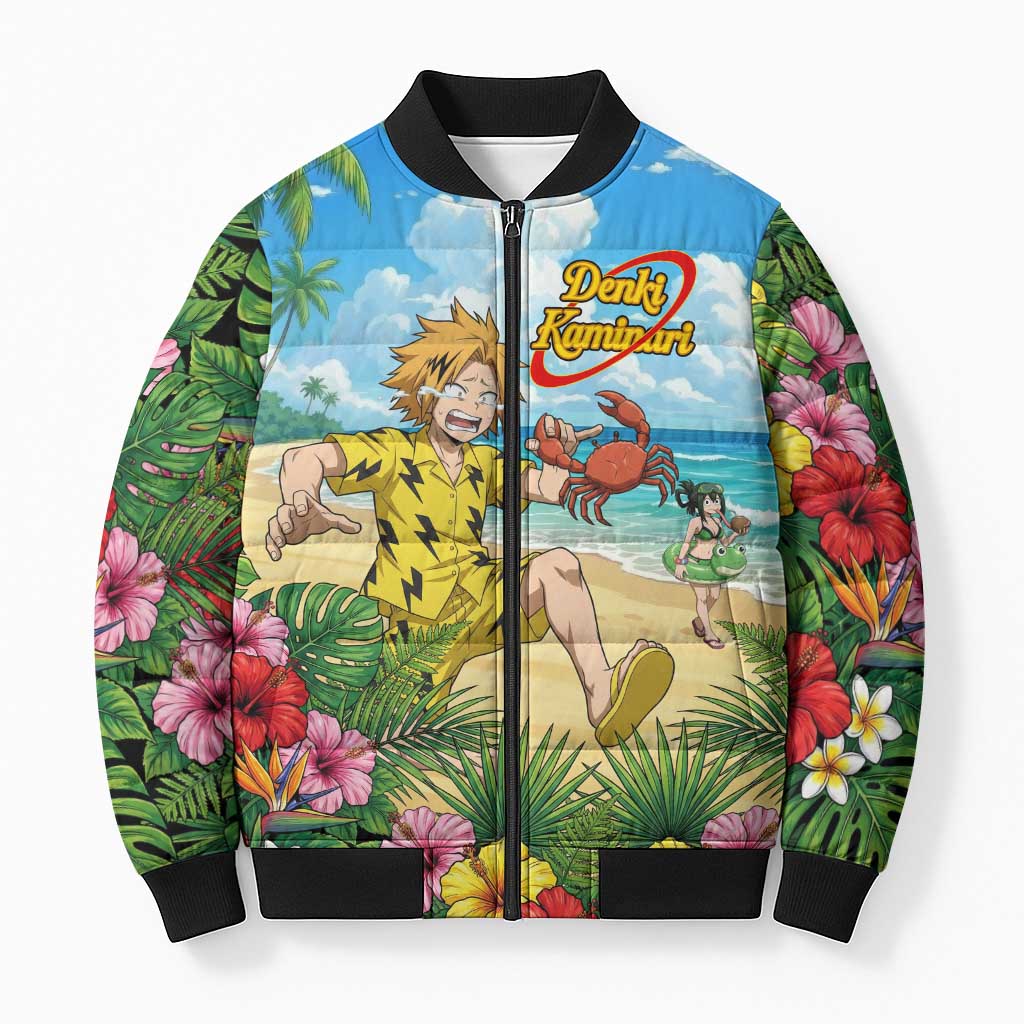 Denki Kaminari Summer Chill Bomber Puffer Jacket Tropical Anime Comedy Scene