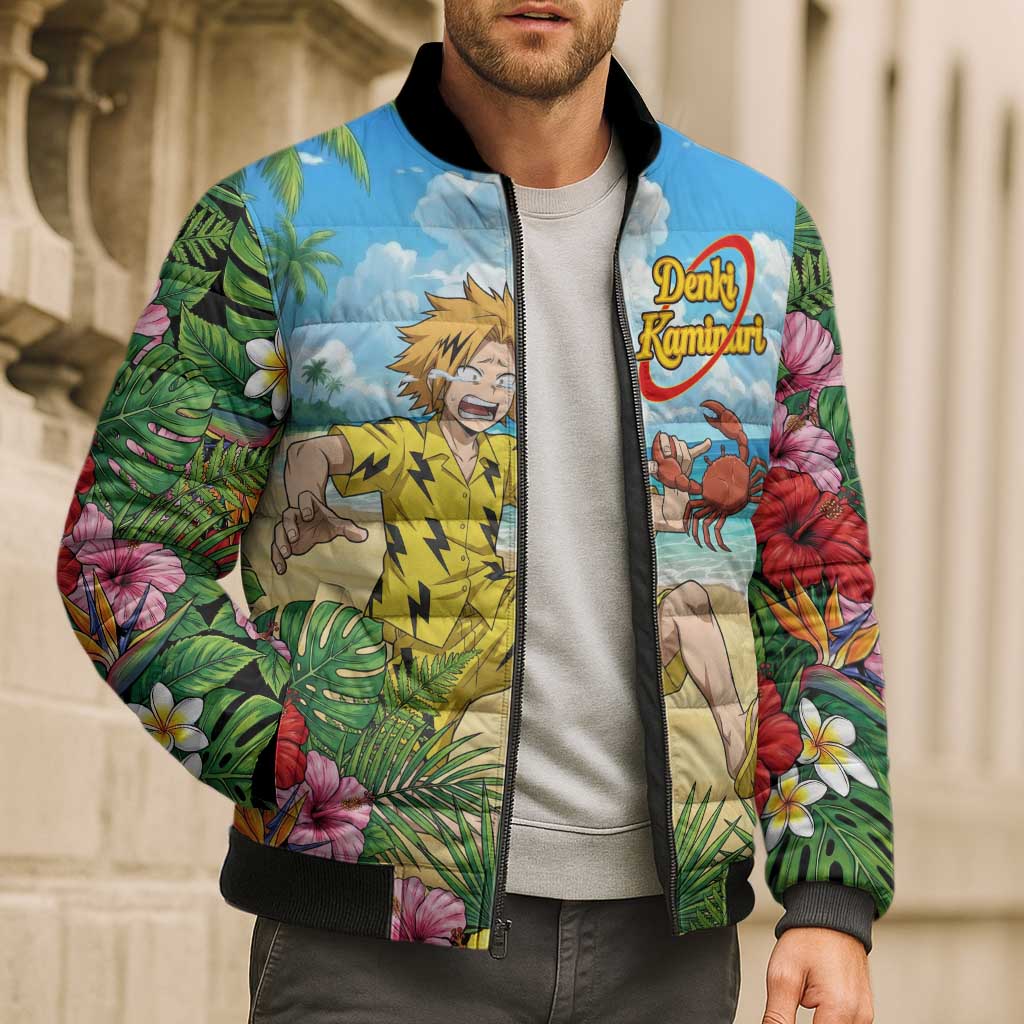 Denki Kaminari Summer Chill Bomber Puffer Jacket Tropical Anime Comedy Scene