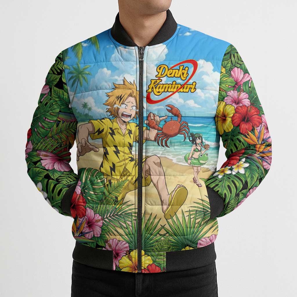 Denki Kaminari Summer Chill Bomber Puffer Jacket Tropical Anime Comedy Scene