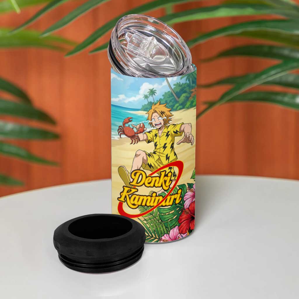 Denki Kaminari Summer Chill 4 in 1 Can Cooler Tumbler Tropical Anime Comedy Scene