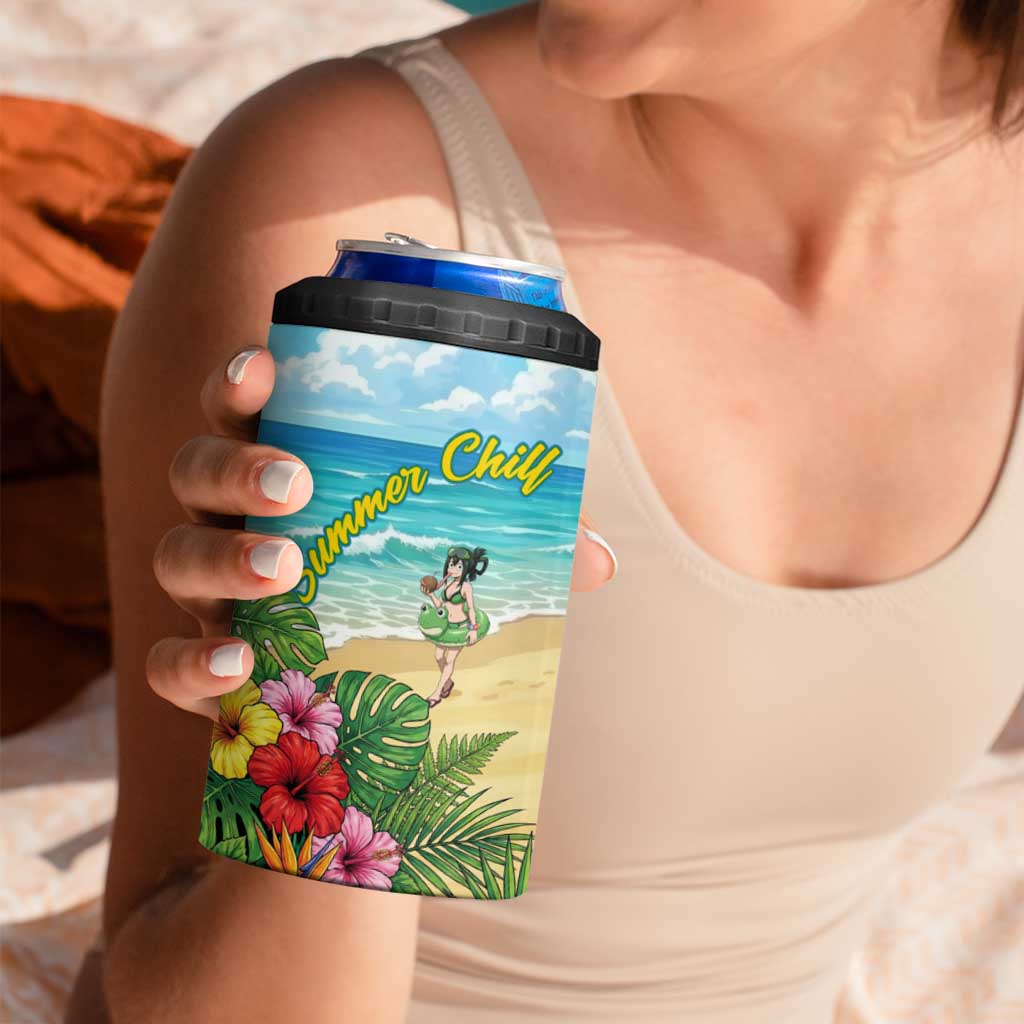 Denki Kaminari Summer Chill 4 in 1 Can Cooler Tumbler Tropical Anime Comedy Scene