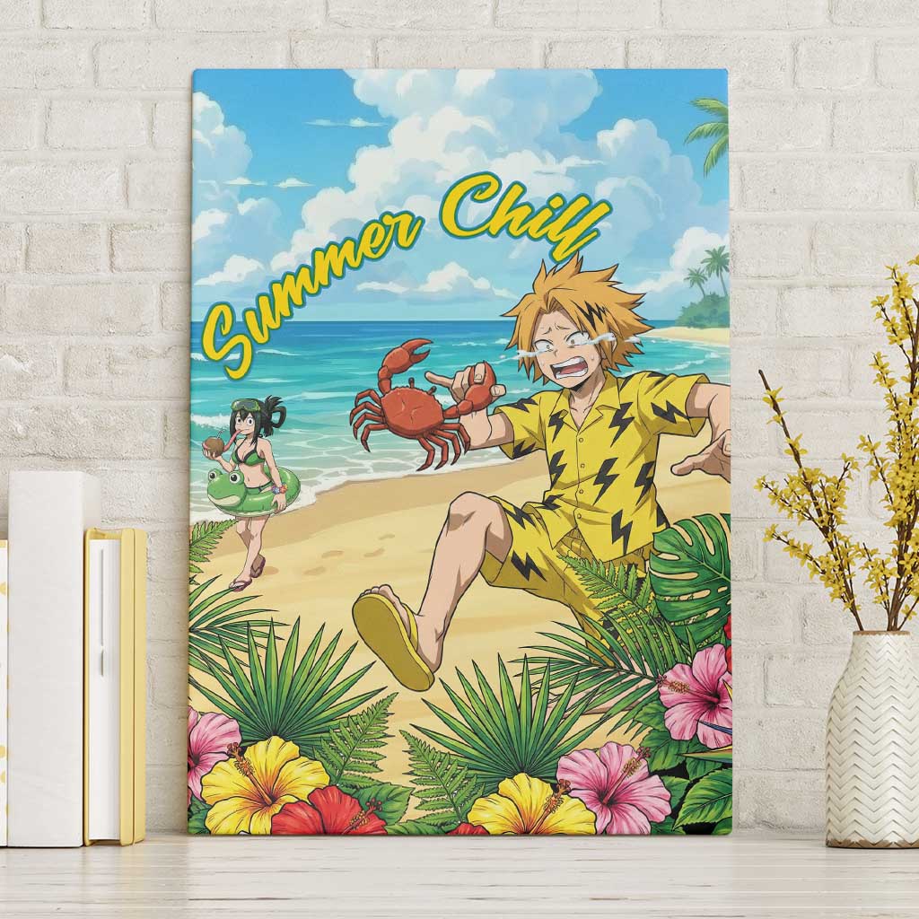 Denki Kaminari Summer Chill Canvas Wall Art Tropical Anime Comedy Scene
