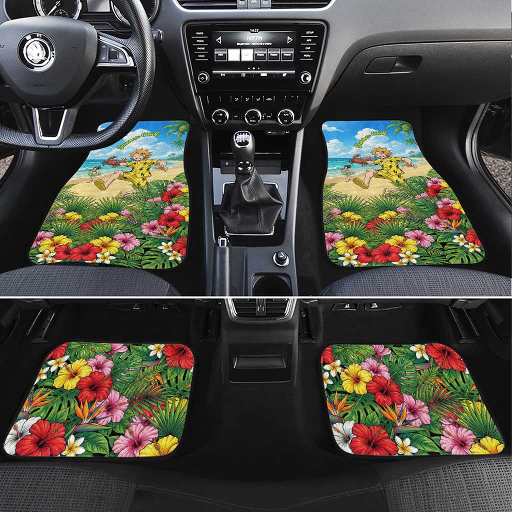 Denki Kaminari Summer Chill Car Mats Tropical Anime Comedy Scene