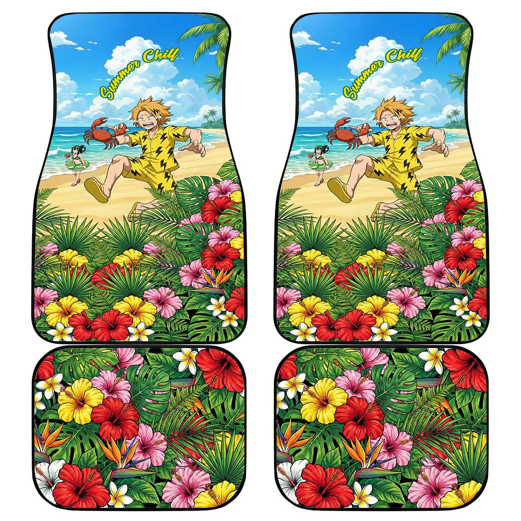 Denki Kaminari Summer Chill Car Mats Tropical Anime Comedy Scene