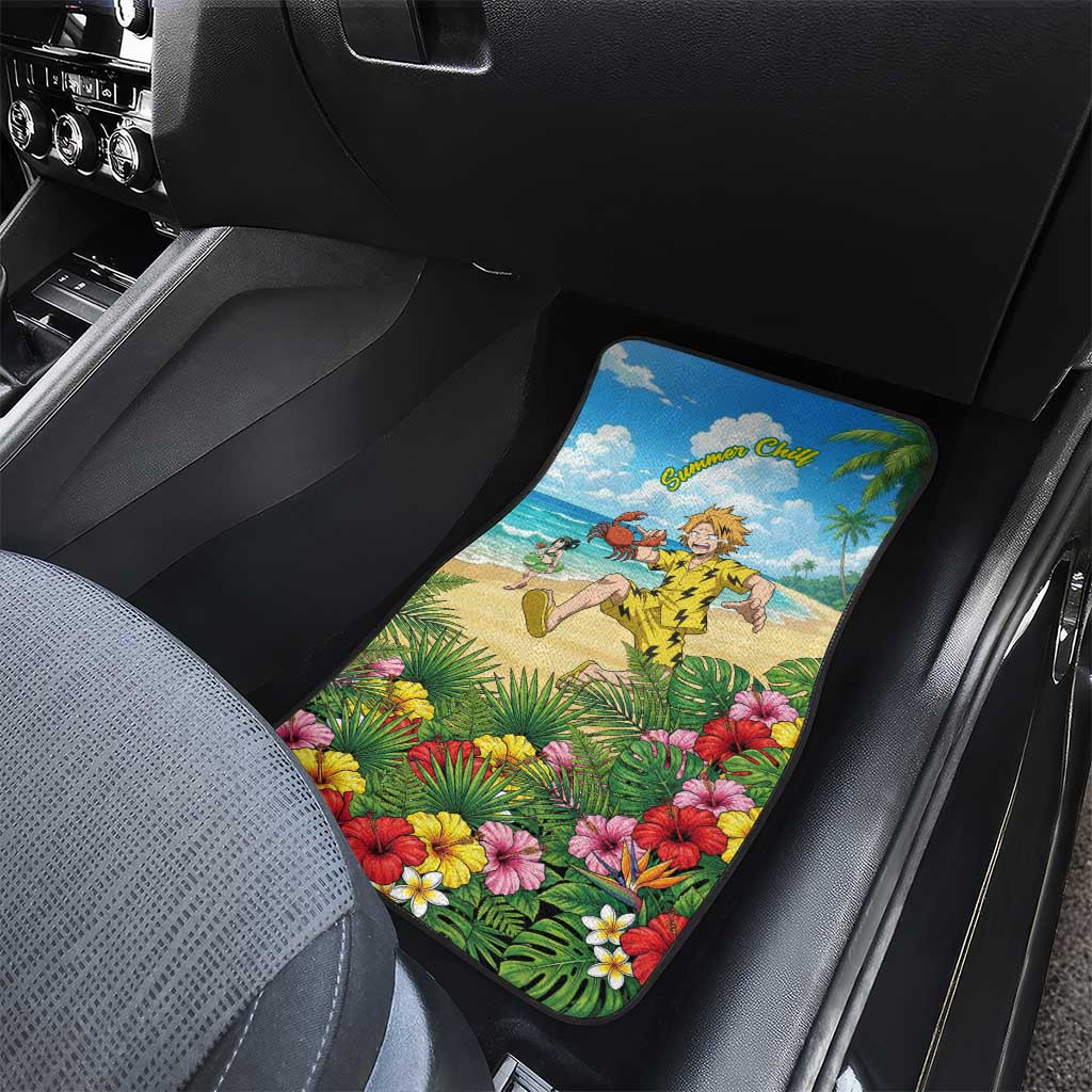 Denki Kaminari Summer Chill Car Mats Tropical Anime Comedy Scene