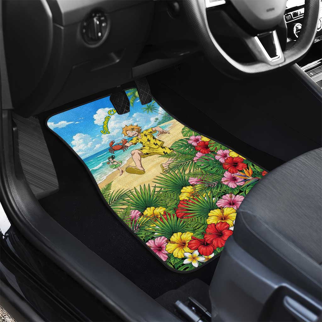 Denki Kaminari Summer Chill Car Mats Tropical Anime Comedy Scene
