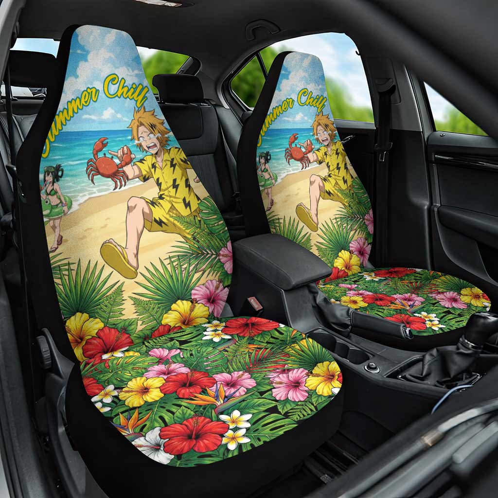Denki Kaminari Summer Chill Car Seat Cover Tropical Anime Comedy Scene