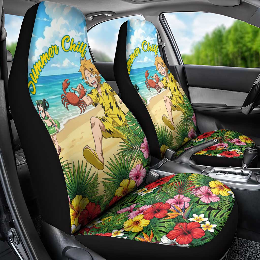 Denki Kaminari Summer Chill Car Seat Cover Tropical Anime Comedy Scene